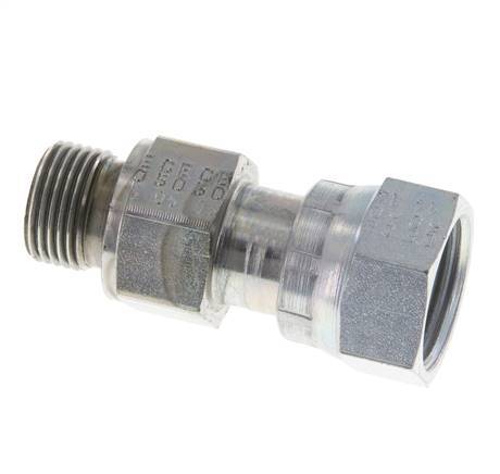 UN 13/16''-16 x G 3/8'' F/M Verzinkt Stalen Neusstuk ORFS 630 Bar - Hydrauliek