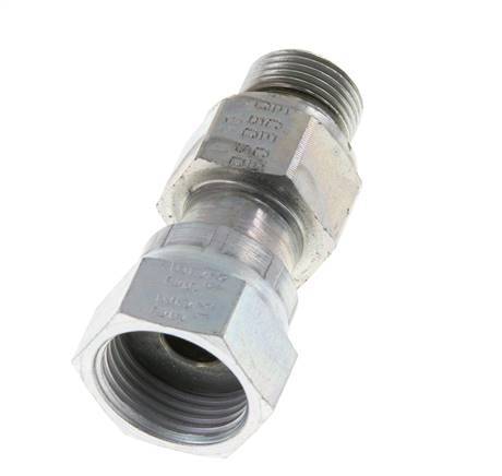 UN 13/16''-16 x G 3/8'' F/M Zinc plated Steel Reducing Adapter ORFS 630 Bar - Hydraulic