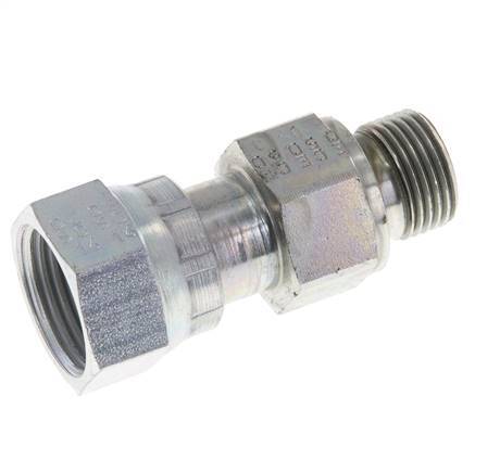 UN 13/16''-16 x G 3/8'' F/M Zinc plated Steel Reducing Adapter ORFS 630 Bar - Hydraulic