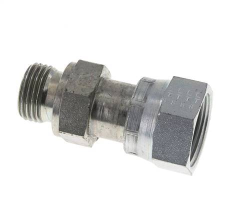 UNS 1''-14 x G 1/2'' F/M Verzinkt Stalen Neusstuk ORFS 400 Bar - Hydrauliek