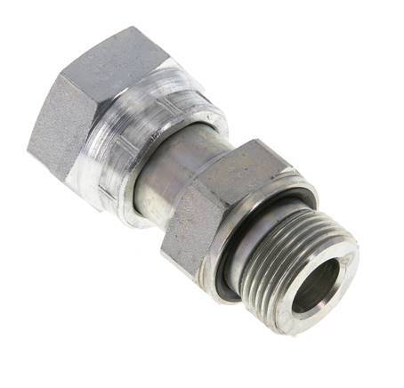 UN 1-3/16''-12 x G 3/4'' F/M Verzinkt Stalen Neusstuk ORFS 400 Bar - Hydrauliek