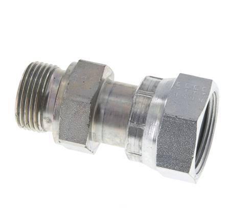 UN 1-3/16''-12 x G 3/4'' F/M Verzinkt Stalen Neusstuk ORFS 400 Bar - Hydrauliek