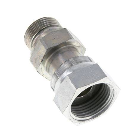 UN 1-3/16''-12 x G 3/4'' F/M Verzinkt Stalen Neusstuk ORFS 400 Bar - Hydrauliek