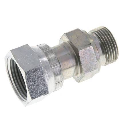 UN 1-3/16''-12 x G 3/4'' F/M Verzinkt Stalen Neusstuk ORFS 400 Bar - Hydrauliek