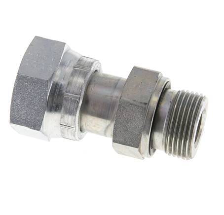 UN 1-3/16''-12 x G 3/4'' F/M Verzinkt Stalen Neusstuk ORFS 400 Bar - Hydrauliek