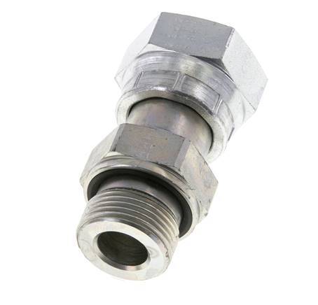 UN 1-3/16''-12 x G 3/4'' F/M Verzinkt Stalen Neusstuk ORFS 400 Bar - Hydrauliek