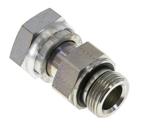 UN 1-7/16''-12 x G 1'' F/M Verzinkt Stalen Neusstuk ORFS 400 Bar - Hydrauliek