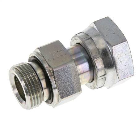 UN 1-7/16''-12 x G 1'' F/M Verzinkt Stalen Neusstuk ORFS 400 Bar - Hydrauliek