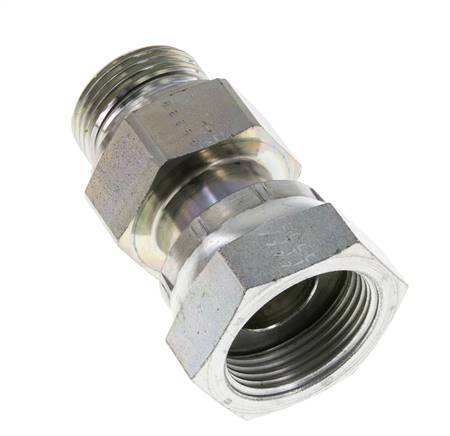 UN 1-7/16''-12 x G 1'' F/M Verzinkt Stalen Neusstuk ORFS 400 Bar - Hydrauliek