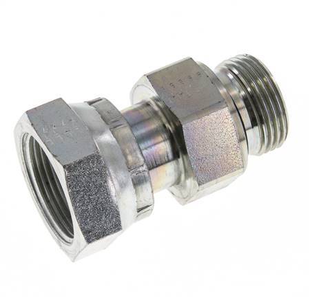 UN 1-7/16''-12 x G 1'' F/M Verzinkt Stalen Neusstuk ORFS 400 Bar - Hydrauliek