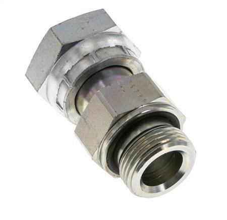 UN 1-7/16''-12 x G 1'' F/M Verzinkt Stalen Neusstuk ORFS 400 Bar - Hydrauliek