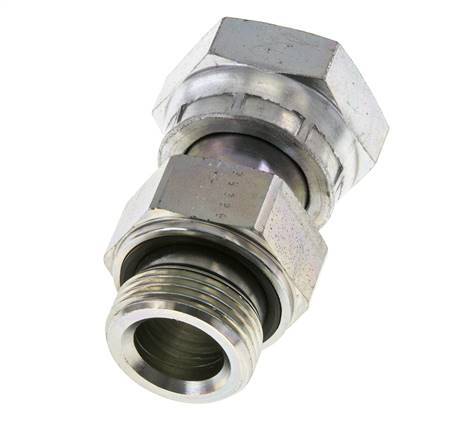 UN 1-7/16''-12 x G 1'' F/M Verzinkt Stalen Neusstuk ORFS 400 Bar - Hydrauliek