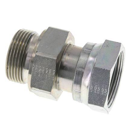 UN 1-11/16''-12 x G 1 1/4'' F/M Verzinkt Stalen Neusstuk ORFS 250 Bar - Hydrauliek