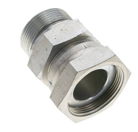 UN 2''-12 x G 1 1/2'' F/M Zinc plated Steel Reducing Adapter ORFS 250 Bar - Hydraulic