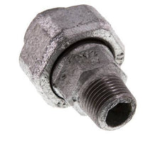 Rp 1/2'' x R 1/2'' F/M Verzinkt Gietijzeren Borstnippel 3-delig met Conische afdichting 25 Bar