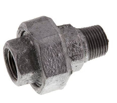 Rp 1/2'' x R 1/2'' F/M Verzinkt Gietijzeren Borstnippel 3-delig met Vlakke afdichting 25 Bar