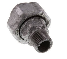 Rp 1/2'' x R 1/2'' F/M Verzinkt Gietijzeren Borstnippel 3-delig met Vlakke afdichting 25 Bar