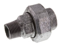 Rp 1/2'' x R 1/2'' F/M Verzinkt Gietijzeren Borstnippel 3-delig met Vlakke afdichting 25 Bar