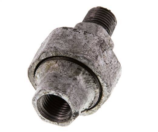 Rp 1/4'' x R 1/4'' F/M Verzinkt Gietijzeren Borstnippel 3-delig met Conische afdichting 25 Bar