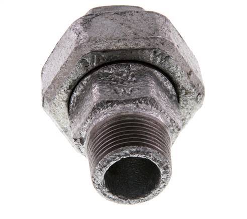 Rp 3/4'' x R 3/4'' F/M Verzinkt Gietijzeren Borstnippel 3-delig met Conische afdichting 25 Bar