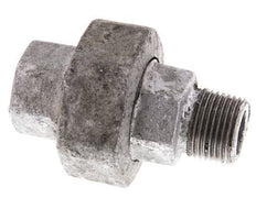 Rp 3/8'' x R 3/8'' F/M Verzinkt Gietijzeren Borstnippel 3-delig met Vlakke afdichting 25 Bar