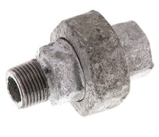 Rp 3/8'' x R 3/8'' F/M Verzinkt Gietijzeren Borstnippel 3-delig met Vlakke afdichting 25 Bar