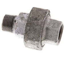 Rp 3/8'' x R 3/8'' F/M Verzinkt Gietijzeren Borstnippel 3-delig met Vlakke afdichting 25 Bar