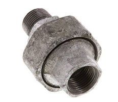Rp 3/8'' x R 3/8'' F/M Verzinkt Gietijzeren Borstnippel 3-delig met Vlakke afdichting 25 Bar