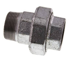 Rp 1 1/2'' x R 1 1/2'' F/M Verzinkt Gietijzeren Borstnippel 3-delig met Conische afdichting 25 Bar