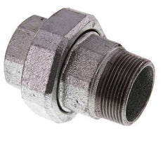 Rp 1 1/2'' x R 1 1/2'' F/M Verzinkt Gietijzeren Borstnippel 3-delig met Vlakke afdichting 25 Bar