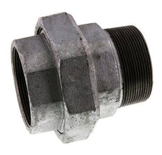 Rp 2 1/2'' x R 2 1/2'' F/M Verzinkt Gietijzeren Borstnippel 3-delig met Vlakke afdichting 25 Bar
