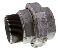 Rp 2 1/2'' x R 2 1/2'' F/M Verzinkt Gietijzeren Borstnippel 3-delig met Vlakke afdichting 25 Bar