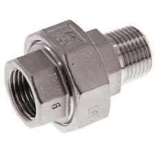 Rp 1/2'' x R 1/2'' F/M Stainless steel Double Nipple 3-pieces with Conically sealing 16 Bar