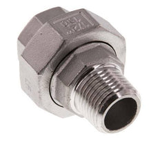 Rp 1/2'' x R 1/2'' F/M RVS Borstnippel 3-delig met Conische afdichting 16 Bar