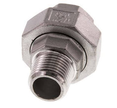 Rp 1/2'' x R 1/2'' F/M RVS Borstnippel 3-delig met Conische afdichting 16 Bar