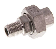 Rp 1/4'' x R 1/4'' F/M RVS Borstnippel 3-delig met Conische afdichting 16 Bar