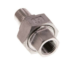 Rp 1/4'' x R 1/4'' F/M RVS Borstnippel 3-delig met Conische afdichting 16 Bar