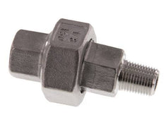 Rp 1/8'' x R 1/8'' F/M RVS Borstnippel 3-delig met Conische afdichting 16 Bar
