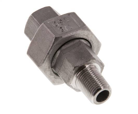 Rp 1/8'' x R 1/8'' F/M RVS Borstnippel 3-delig met Conische afdichting 16 Bar