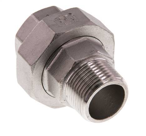 3/4'' NPT x 3/4'' NPT F/M RVS Borstnippel 3-delig met Conische afdichting 16 Bar