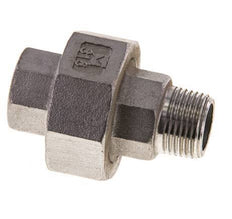 3/8'' NPT x 3/8'' NPT F/M RVS Borstnippel 3-delig met Conische afdichting 16 Bar