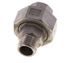 3/8'' NPT x 3/8'' NPT F/M RVS Borstnippel 3-delig met Conische afdichting 16 Bar