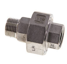3/8'' NPT x 3/8'' NPT F/M RVS Borstnippel 3-delig met Conische afdichting 16 Bar