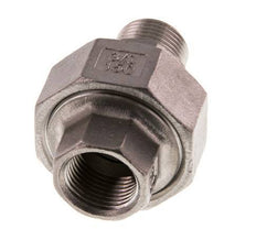 Rp 3/8'' x R 3/8'' F/M RVS Borstnippel 3-delig met Conische afdichting 16 Bar