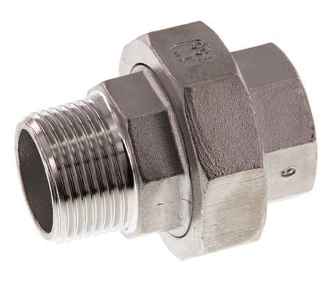 1'' NPT x 1'' NPT F/M RVS Borstnippel 3-delig met Conische afdichting 16 Bar
