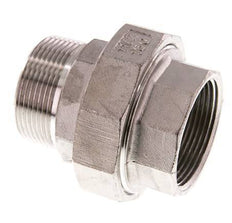 1 1/2'' NPT x 1 1/2'' NPT F/M RVS Borstnippel 3-delig met Conische afdichting 16 Bar