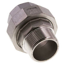 1 1/4'' NPT x 1 1/4'' NPT F/M RVS Borstnippel 3-delig met Conische afdichting 16 Bar