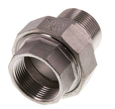 Rp 1 1/4'' x R 1 1/4'' F/M RVS Borstnippel 3-delig met Conische afdichting 16 Bar