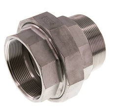 Rp 2 1/2'' x R 2 1/2'' F/M RVS Borstnippel 3-delig met Conische afdichting 16 Bar