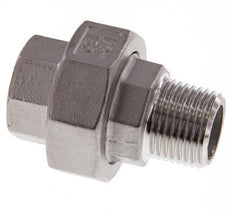Rp 1/2'' x R 1/2'' F/M RVS Borstnippel 3-delig met Vlakke afdichting 16 Bar